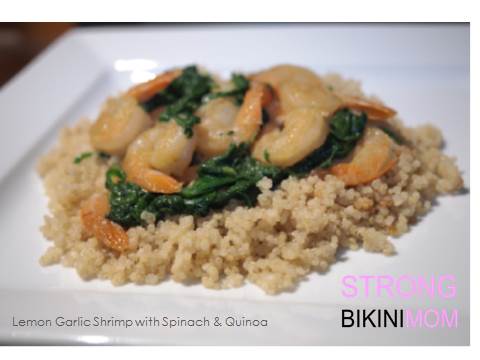 Lemon Garlic Shrimp & Spinach with Quinoa